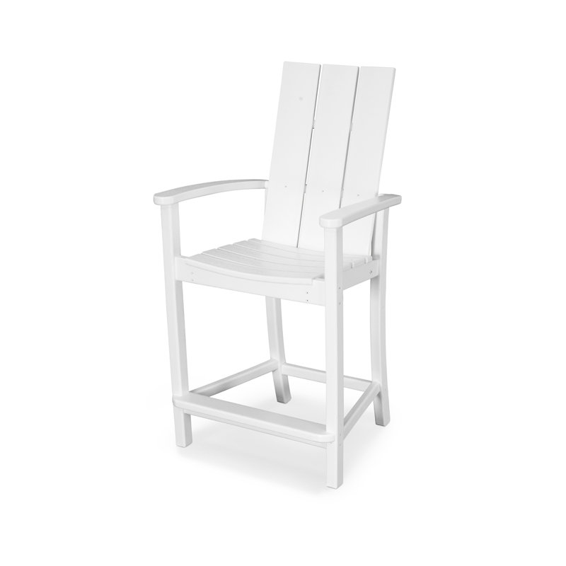 POLYWOOD® Modern Adirondack Counter Chair in White Wayfair Canada